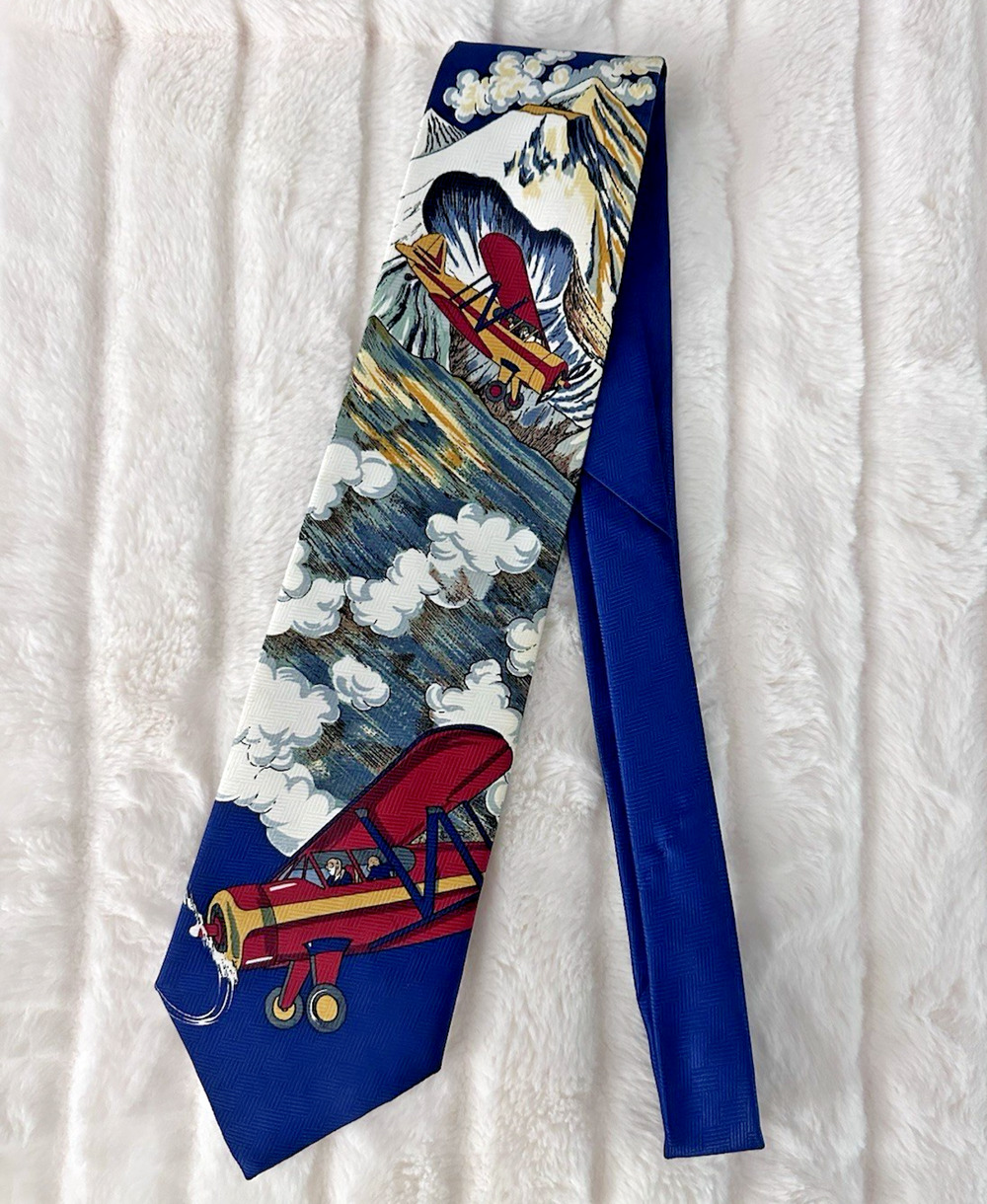Beans McGee Men's Necktie Tie Polyester Planes Flight Over Mt. McKinley